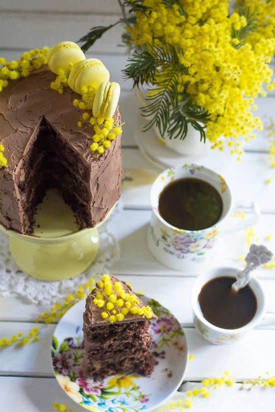 Tarta de chocolate, zanahoria y piña