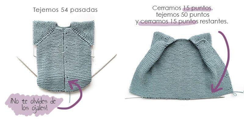 Pelele de punto de bebé a dos agujas