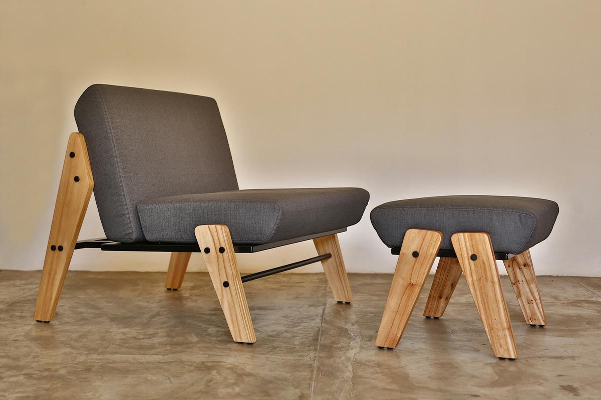 Diseño de muebles - Butaca Kururu y banqueta Ambua by Estudio Apua