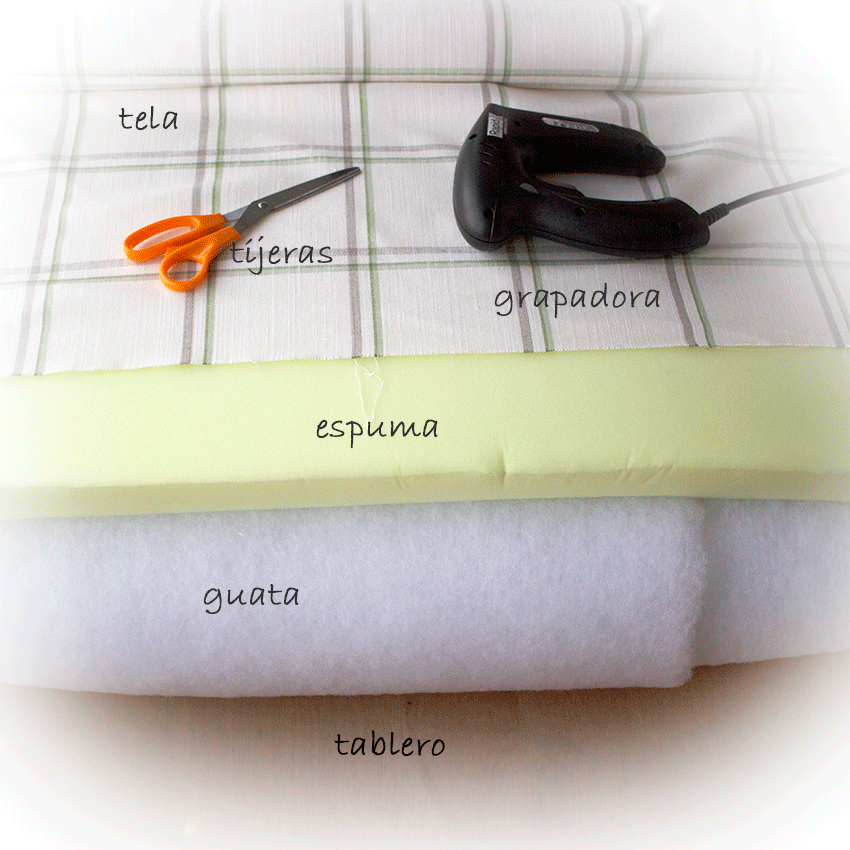 LIstado de materiales para cabecero tapizado DIY sencillo