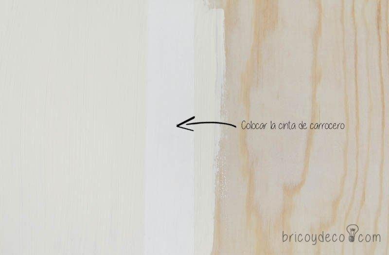 truco para pintar líneas perfectas combinando dos colores