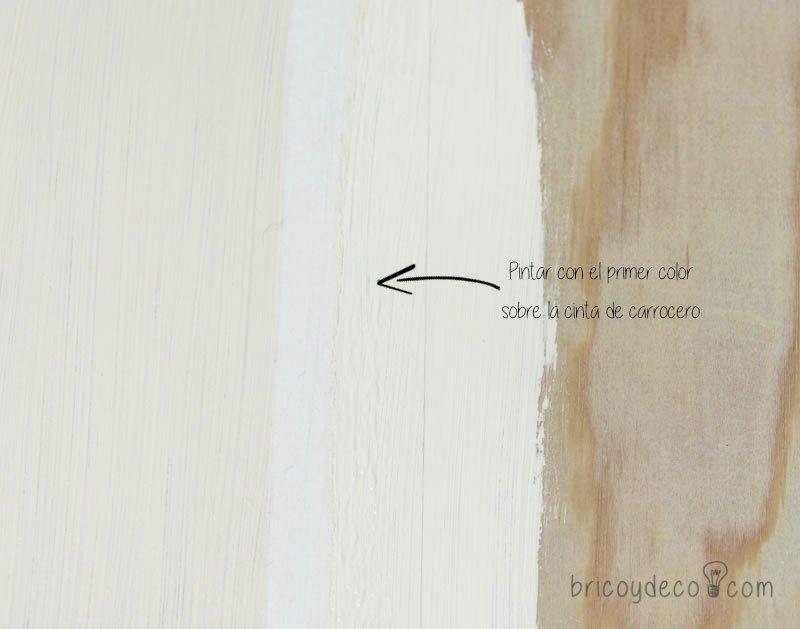 truco para pintar líneas perfectas combinando dos colores