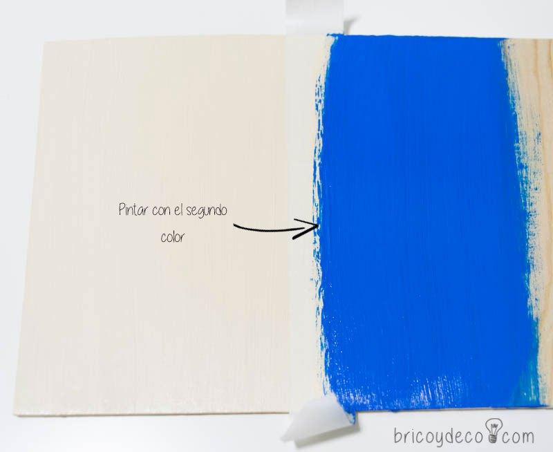 truco para pintar líneas perfectas combinando dos colores