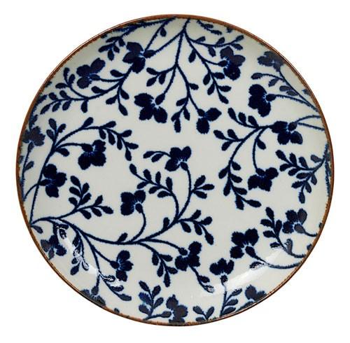 Plato De Cerámica Azul Flores Ligne