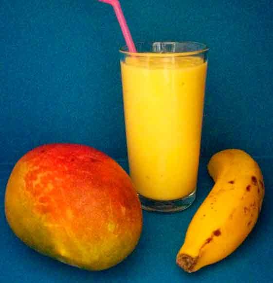 smoothie de mango con platano
