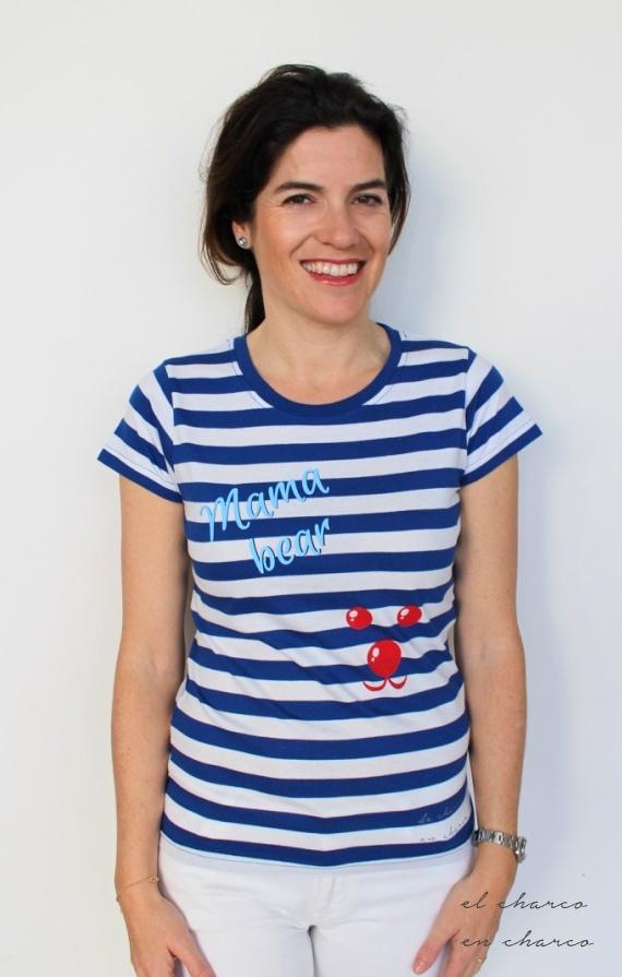 camiseta mujer rayas mama bear www.decharcoencharco.com
