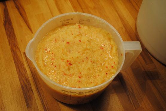 Aliño de kimchi a base de cebolleta, jengibre, ajo y pimiento picante.