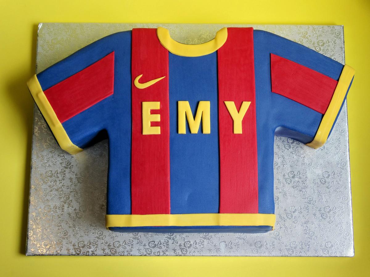 Tarta camiseta barcelona- soccer shirt cake