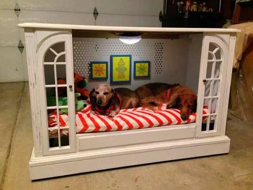 cómo hacer una cama para perro con un mueble para tele