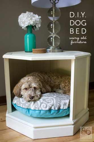 cómo hacer una cama para perro original con un mueble