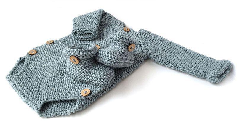 Pelele de punto "Musgo Baby" -Patrón y tutorial