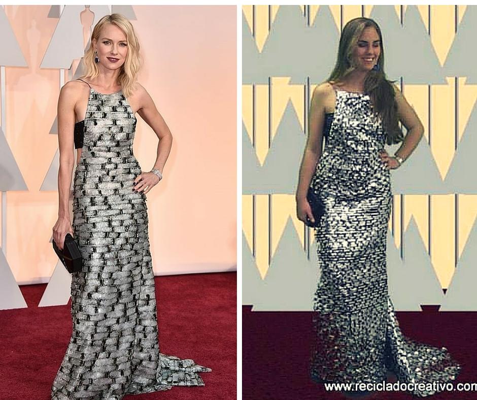 Red Carpet Dress- Oscar - Reciclado Creativo Vestido de alfombra roja