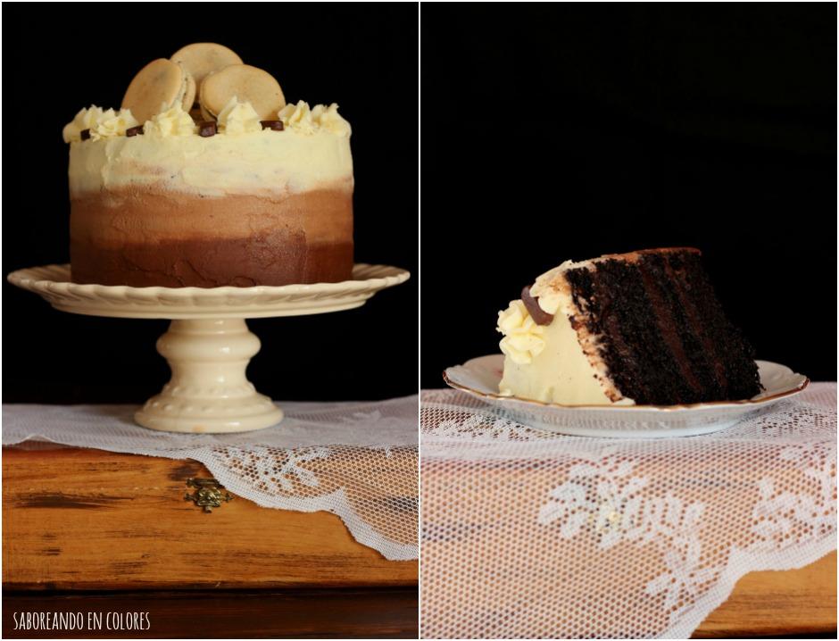 ombre cake de chocolate Collage