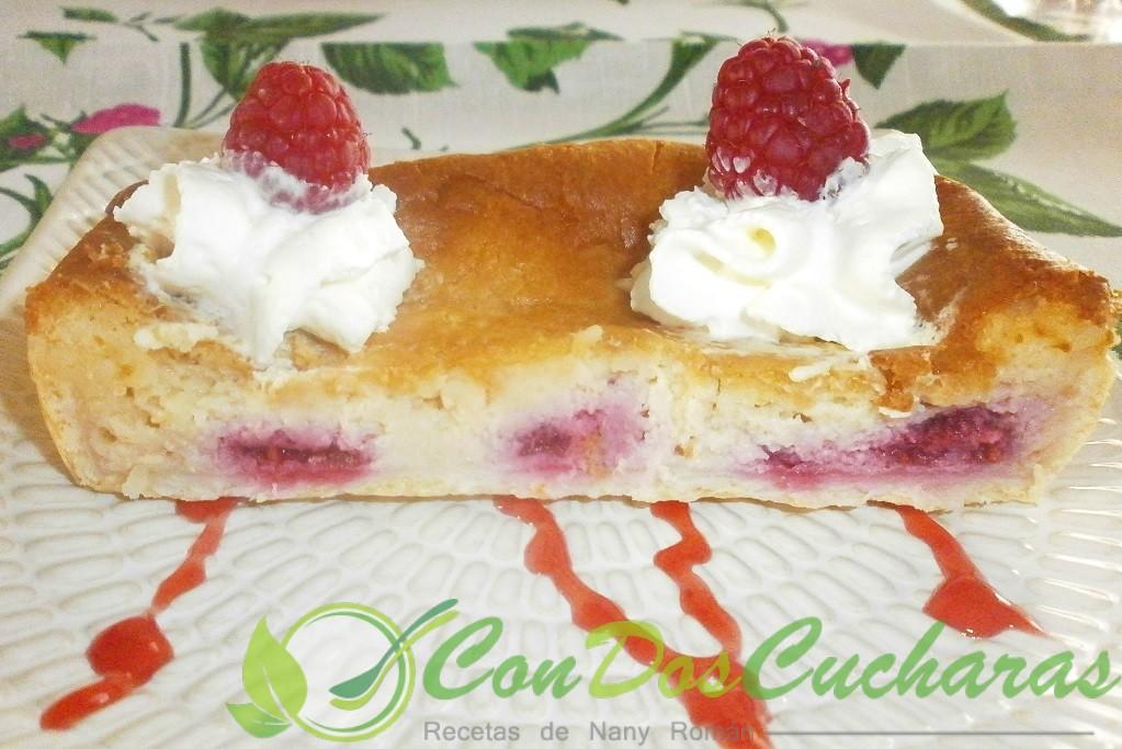 Tarta de chocolate blanco y frambuesas