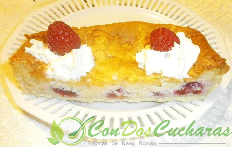 Tarta de chocolate blanco y frambuesas