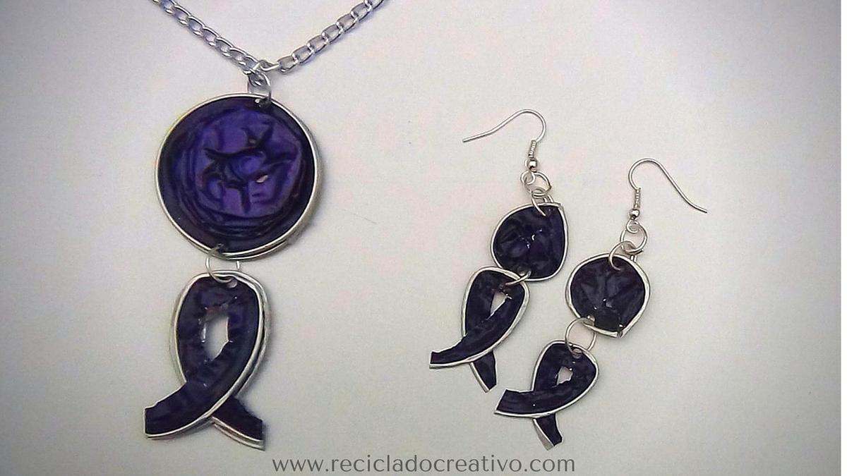 Pendientes y Colgantes con Lazos solidarios con cápsulas de café Nespresso