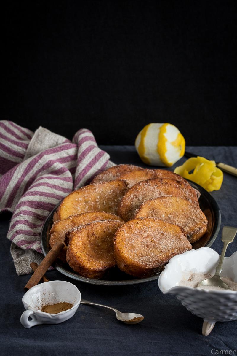 Torrijas caseras bandeja frontal