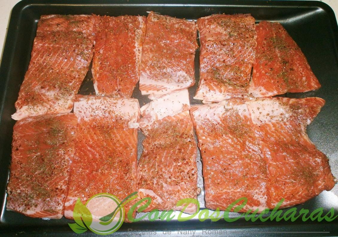 Trucha especiada al horno.