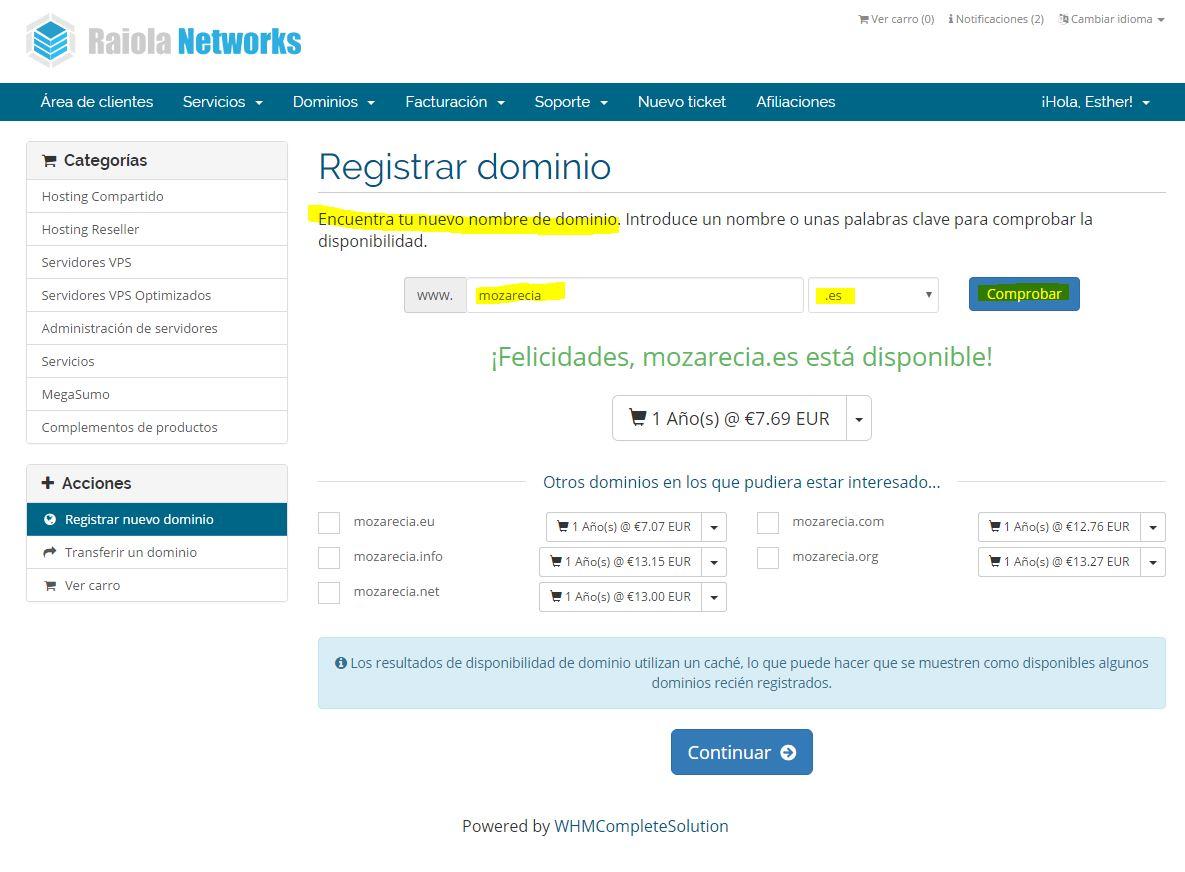 como adquirir dominio y alojamiento para mi web