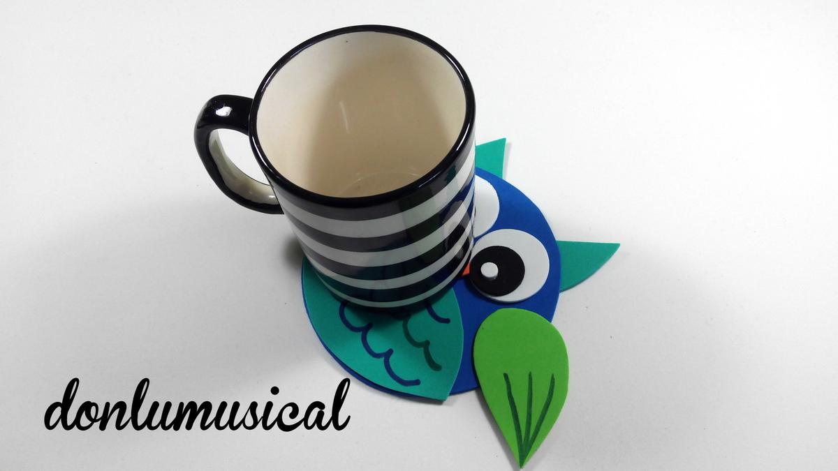 posavasos goma eva búho donlumusical