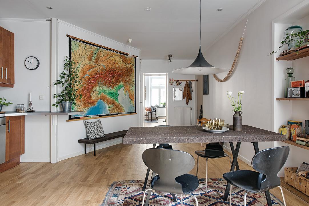 decoracion nordica y etnica - comedor y entrada vintage