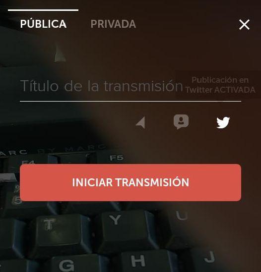 iniciar transmision periscope