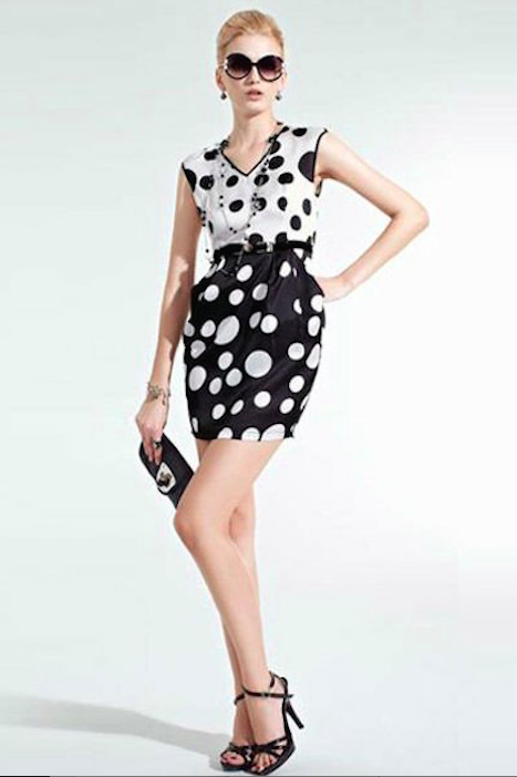 vestido blanco-negro