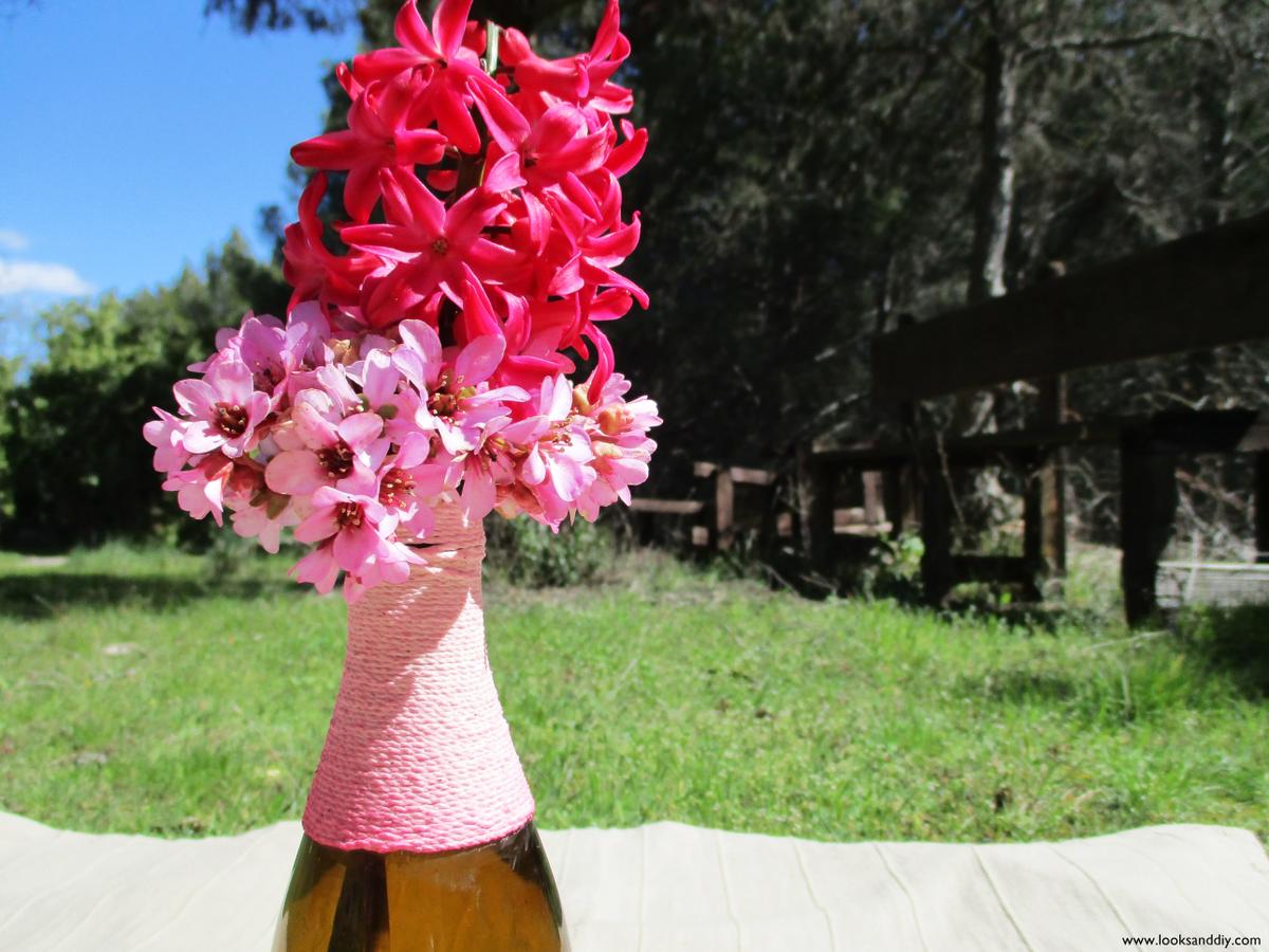 6 DIY Jarron con botella de vidrio