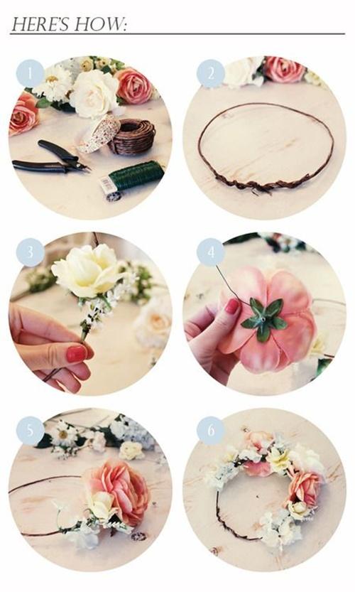 como hacer una corona de flores boho
