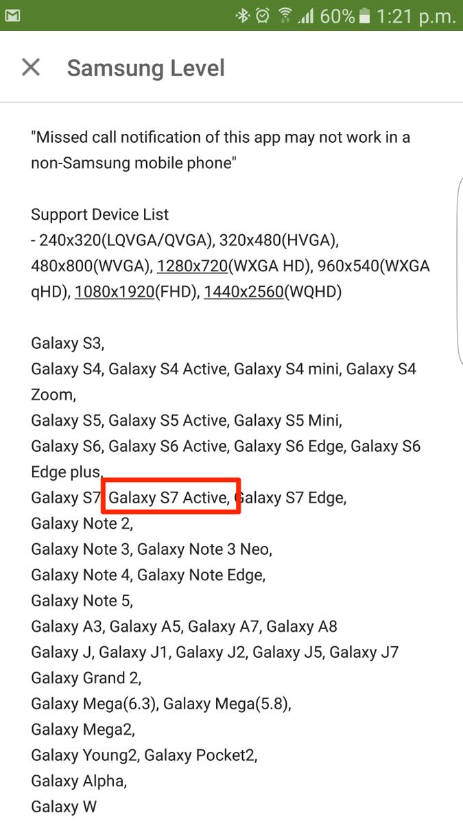 Galaxy S7 Active presente en Google Play