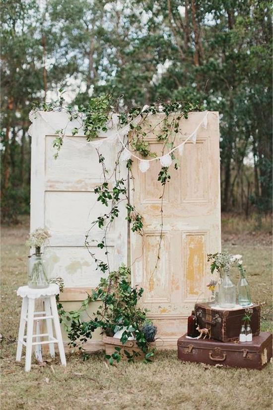decoración de bodas rusticas puertas antiguas
