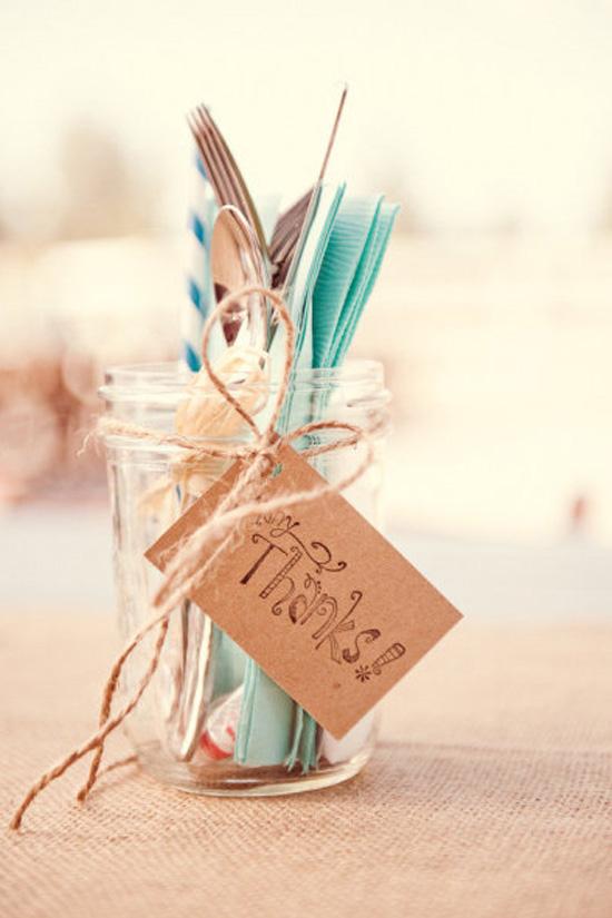 decoración de bodas rusticas cubiertos