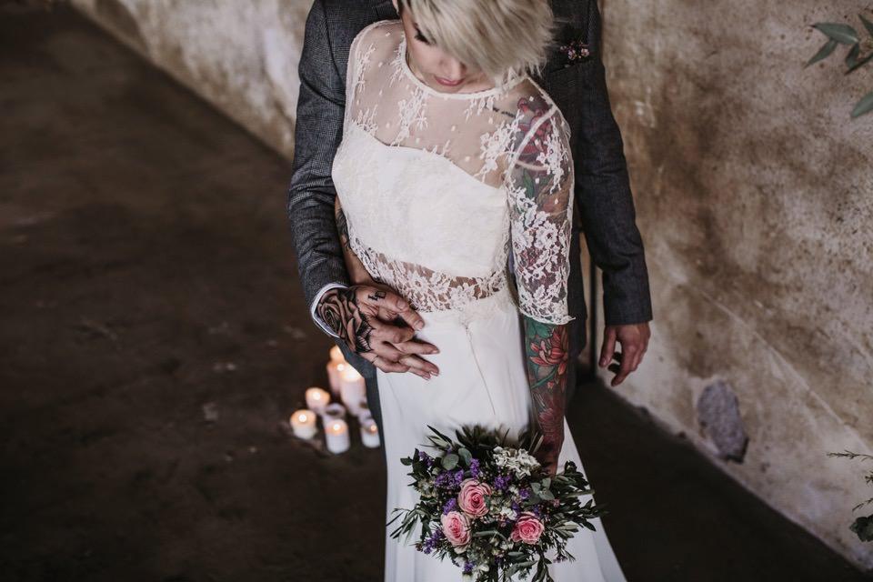 Decoración de boda industrial 