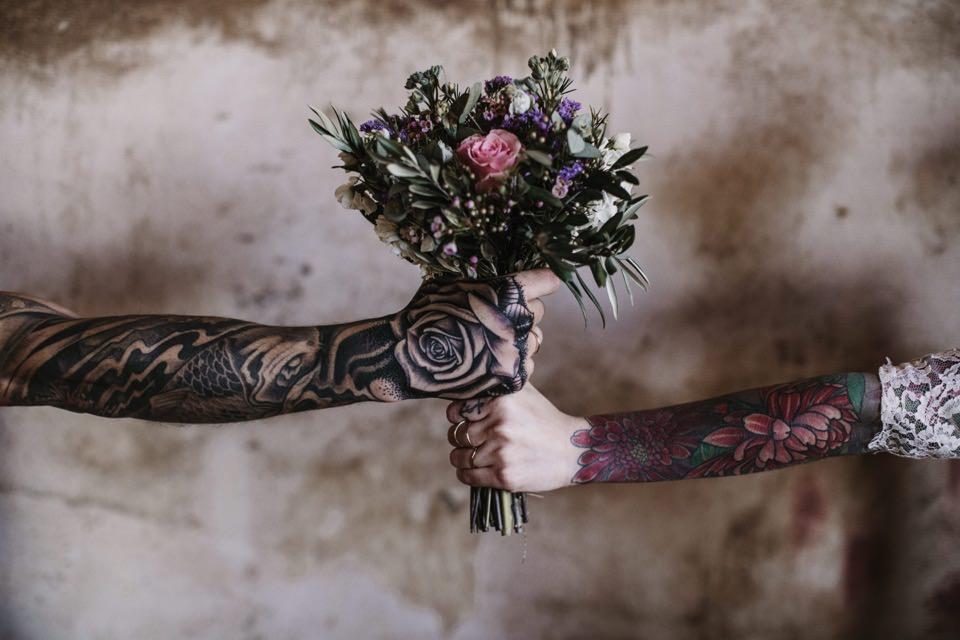 Decoración de boda industrial 