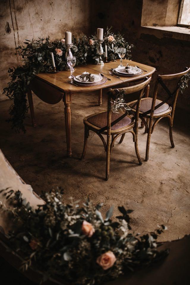 Decoración de boda industrial 