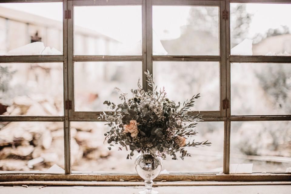 Decoración de boda industrial 