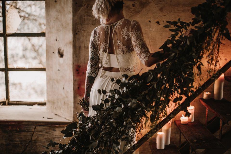 Decoración de boda industrial 