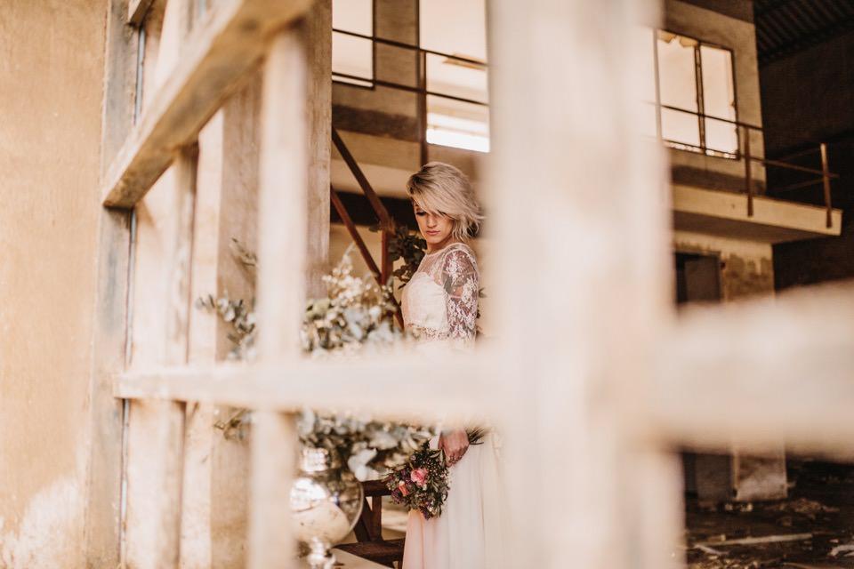 Decoración de boda industrial 