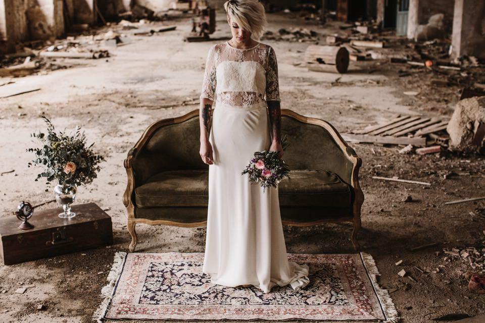 Decoración de boda industrial 