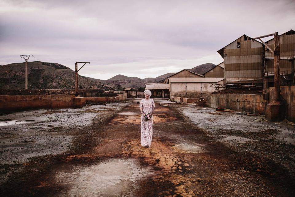 Decoración de boda industrial 