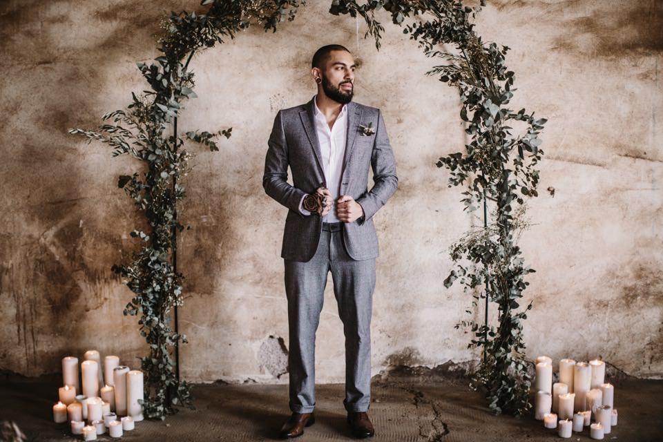 Decoración de boda industrial 