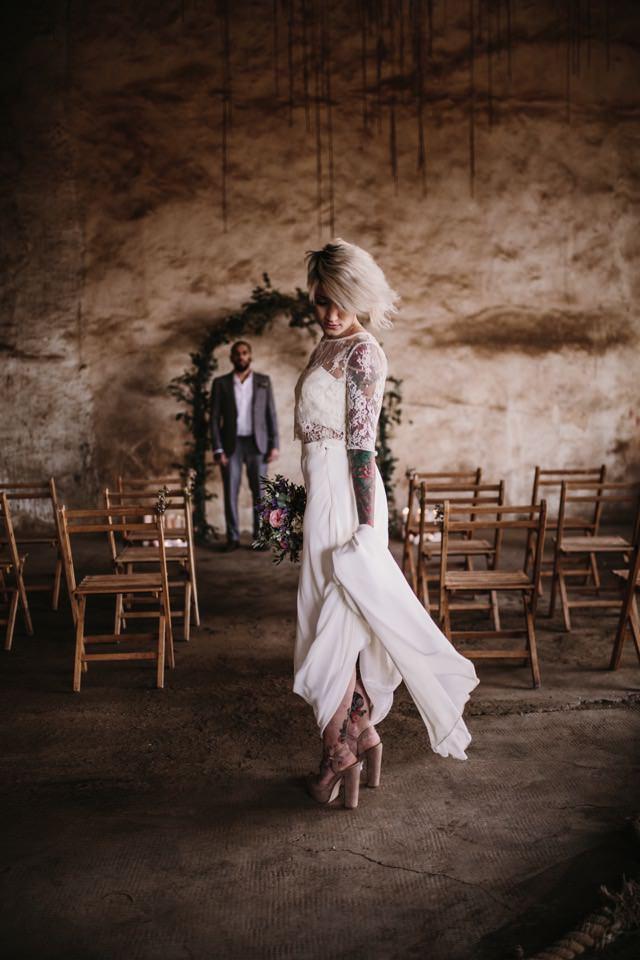 Decoración de boda industrial 