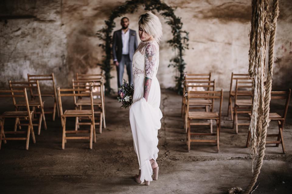 Decoración de boda industrial 