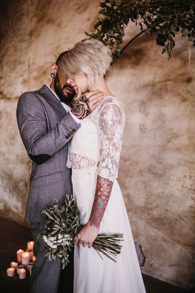 Decoración de boda industrial 