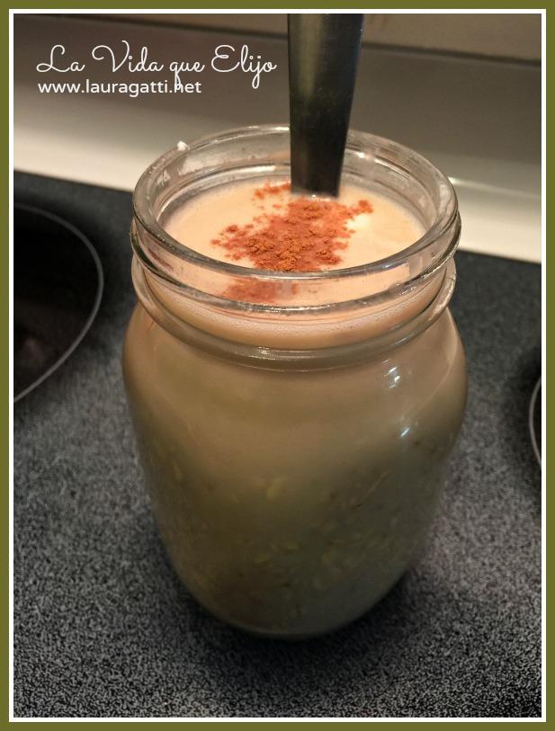 avena remojada con leche de coco y café