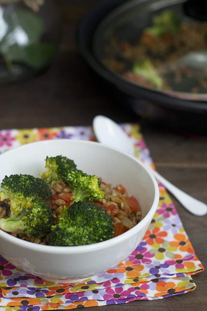 espelta con brócoli