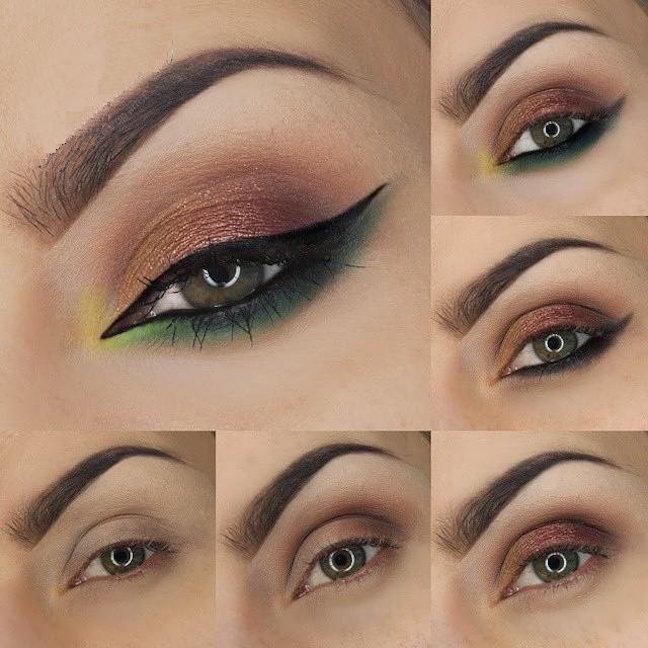 maquillaje de ojos verdes