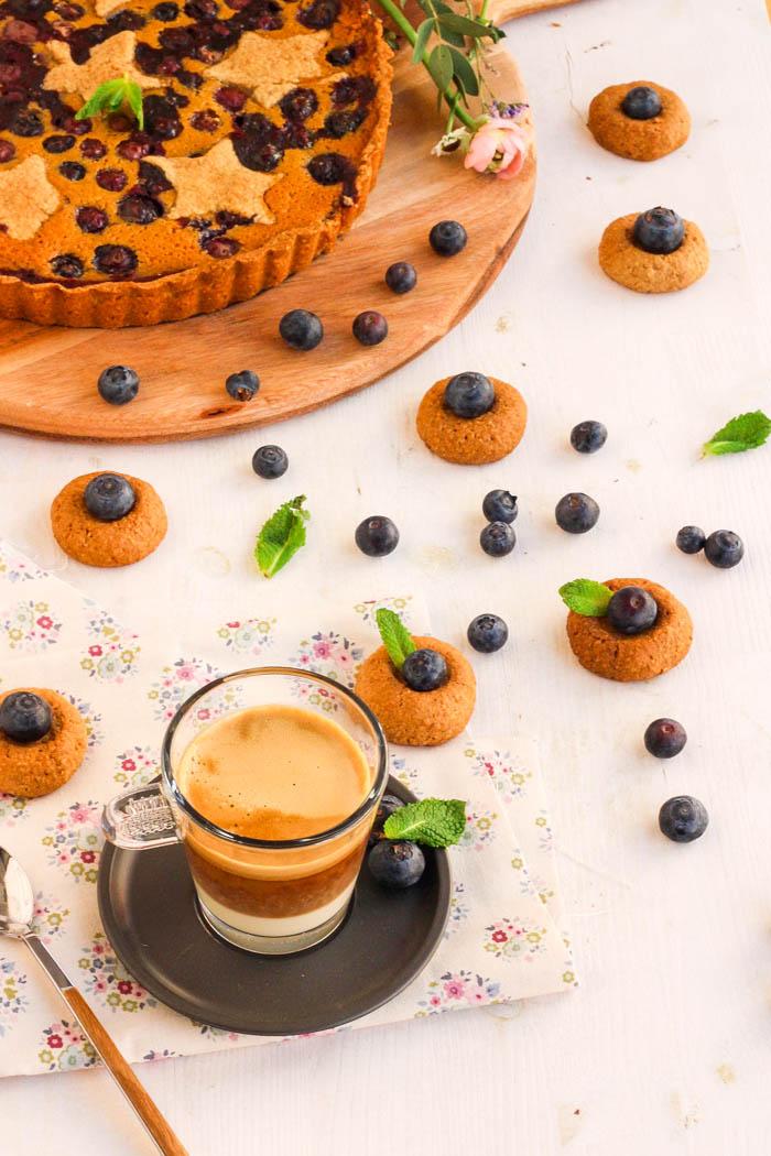 Tarta de arándanos ligera