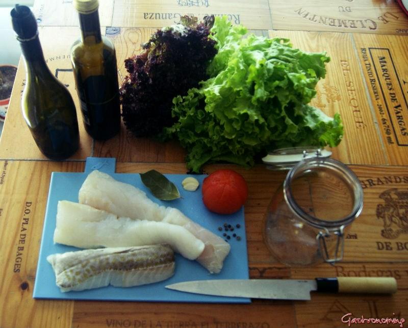 ensalada de ventresca de bacalao