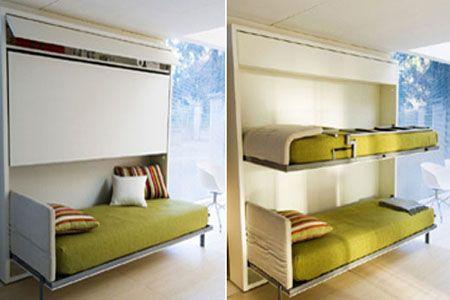 Dormitorio infantil compartido con litera plegable